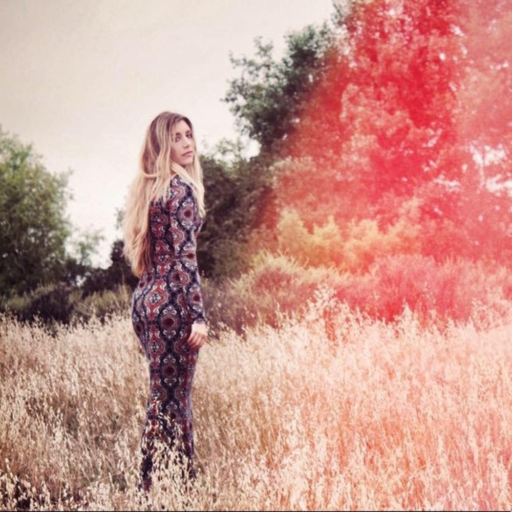 Long sleeve, floor length dress